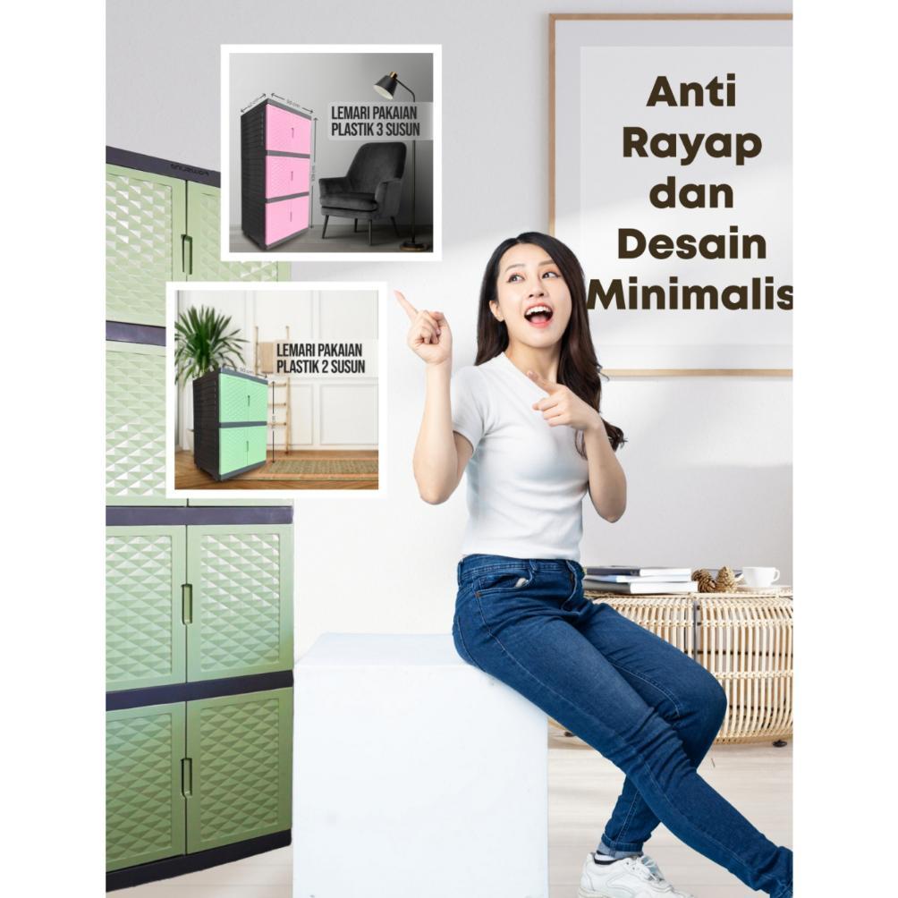 [ZR] LEMARI PLASTIK 3 SUSUN/LEMARI BAJU/LEMARI PLASTIK SUSUN 4/lemari pakaian plastik murah/LEMARI P
