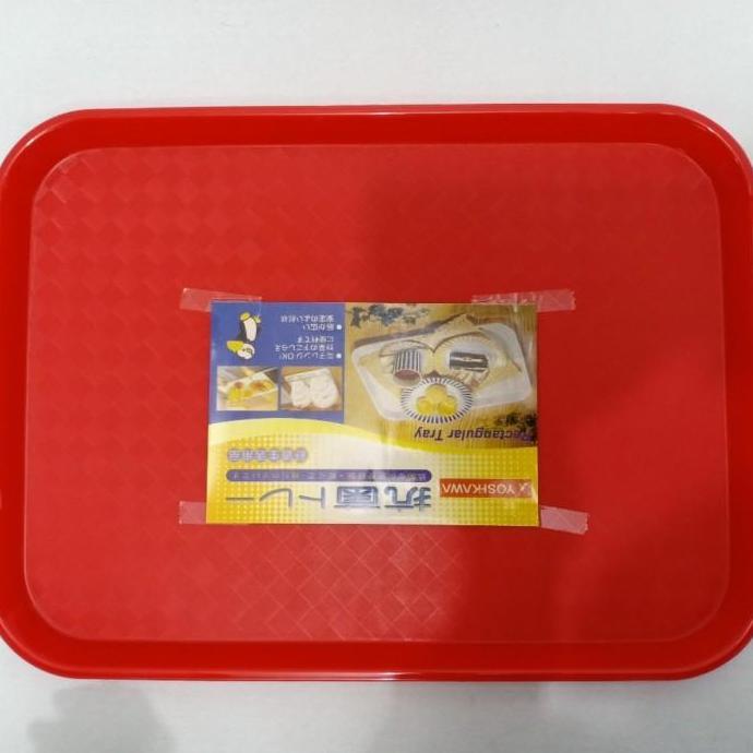 YOSHIKAWA NAMPAN PLASTIK BESAR N041 FOOD TRAY BAKI PLASTIK COKLAT BIRU