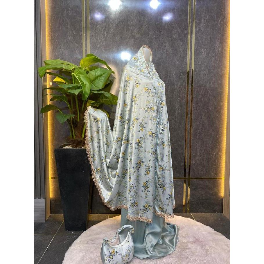 LOUFIE - Mukena Dewasa Silk Foil Premium Motif Maheera