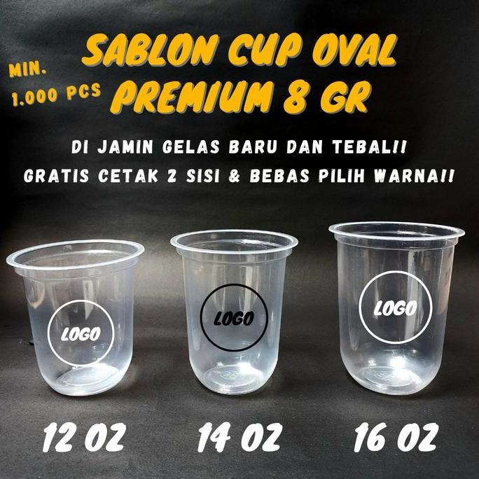Sablon Gelas Cup Plastik Oval 8 Gram - PP Cup