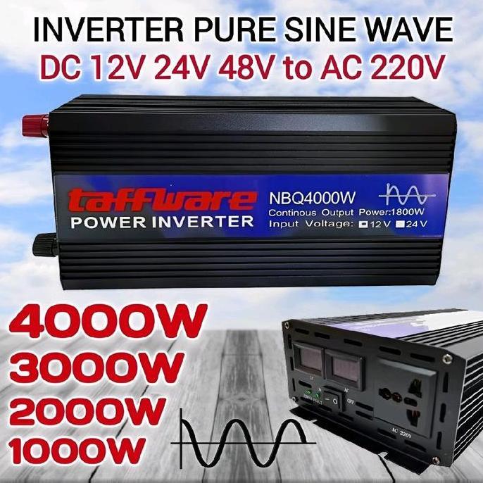 Power Inverter DC to AC 4000 Watt Pure Sine Wave DC 12V 24V 48V AC 220V