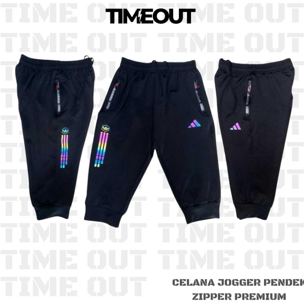 BEST SALE TIME OUT - Celana Training Jogger 3/4 Joger Pants Olahraga Premium Pria Wanita 7/8