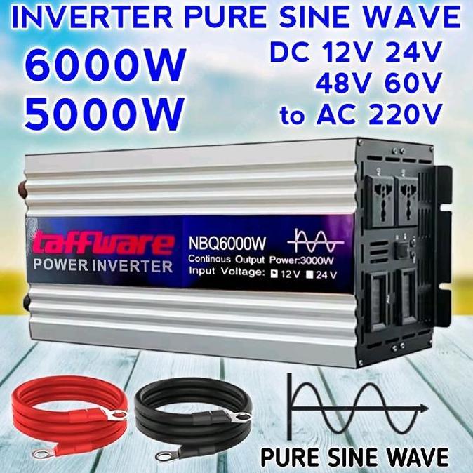 Power Inverter DC to AC 5000 Watt Pure Sine Wave 12V 24V 48V 60V ke AC 220V tafwere