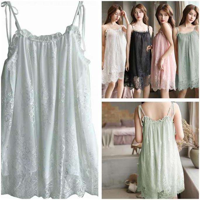 Grosir Baju Tidur Wanita Jumbo Sexy Lingerie Suspender Renda Lembut A380