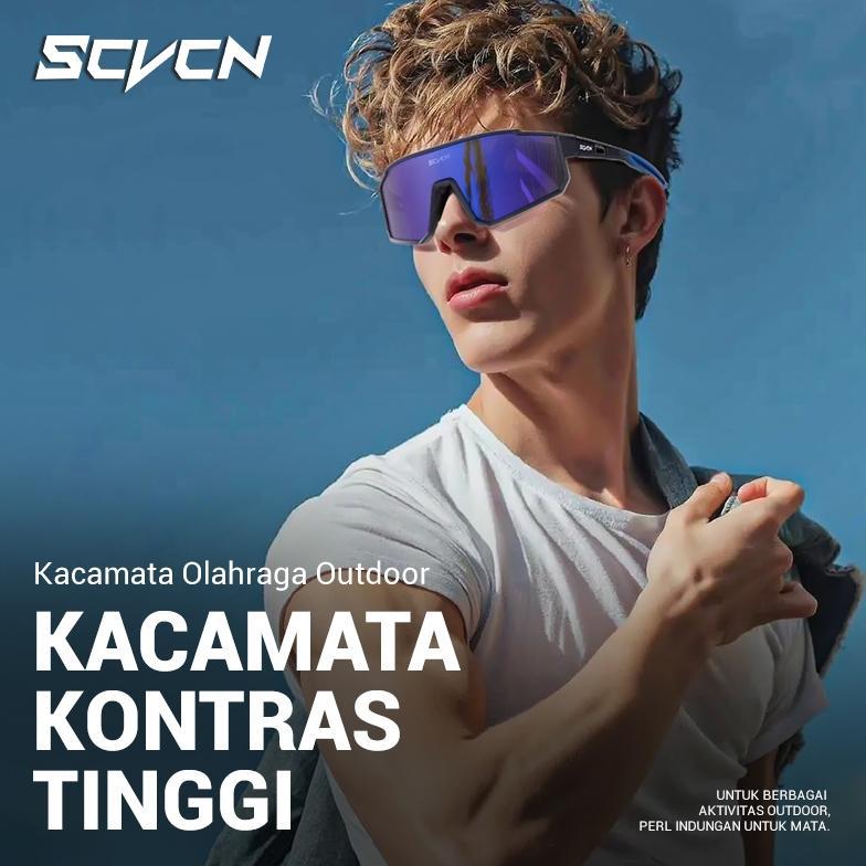 CUCI GUDANG SCVCN Kacamata Hitam Bersepeda Lari Motor MTB Sepeda Mendaki Gunung UV400 Perlindungan K