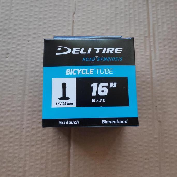 Bicycle Tube Deli 16 x 3.0 Schrader. 1 biji. Ban Dalam Sepeda 16x3.0