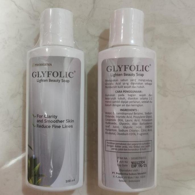 Glyfolic lighten beauty soap - sabun pencerah &angkat sel kulit mati