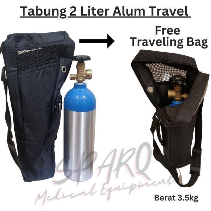 Tabung 2 Liter Aluminium Portable Oksigen + Tas SAJA