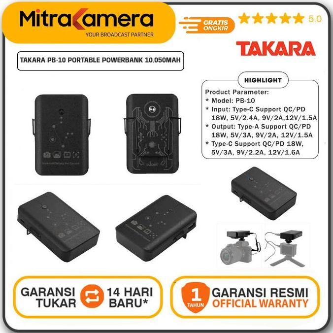 KYOMIE Takara PB-10 Portable Powerbank 10.050mAh for Camera & Smartphone