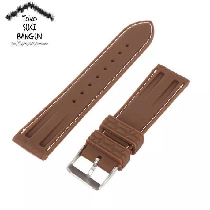 20mm Tali Jam Rubber STITCH Crocodile Pattern Watch Band Strap