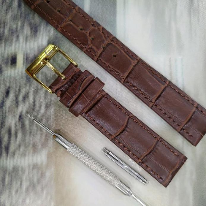 Tali jam tangan Kulit Alexandre Christie buckle Rosgold