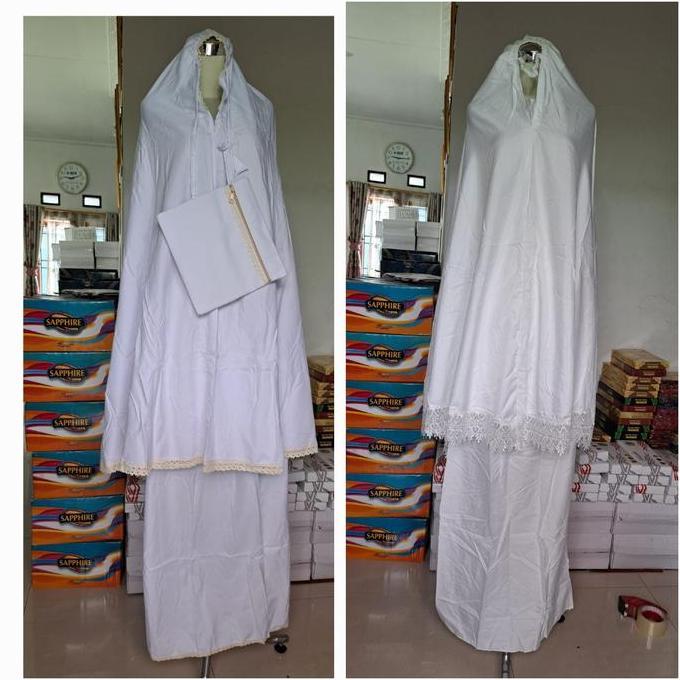 mukena putih renda
