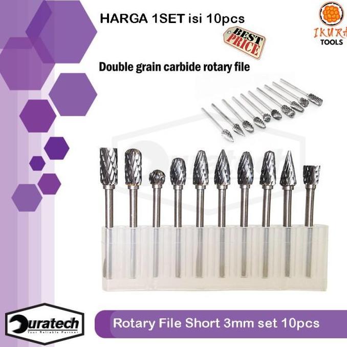 Ikura Tools Mata Bor Tuner Cuner Cune Set 10Pcs As 3MM Dua Arah Mata Bor Korek Cunner Blok Motor Rot