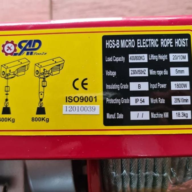 mini electric hoist 800kg elektrik hoist 800 kg