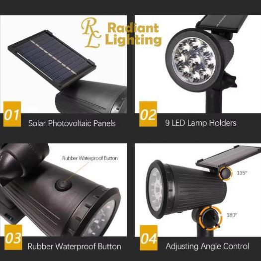 Lampu Sorot Taman Solar Tenaga Surya / Lampu Teras