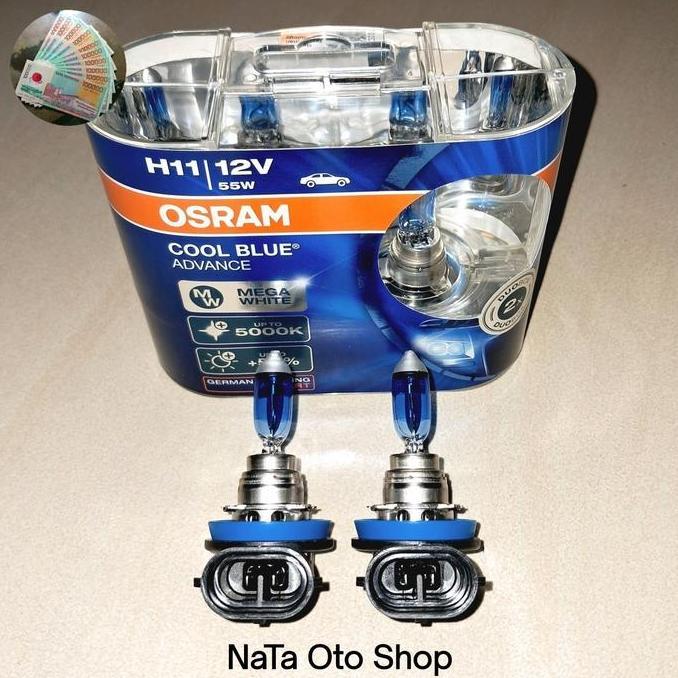 Bohlam Osram H11 Halogen  Cool Blue Advance Mega White 5000K Original Osram