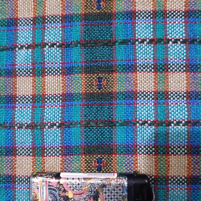 Kain Jok Mobil Bahan Fabric Tartan Kotak Biru cocok untuk mobil 90 an