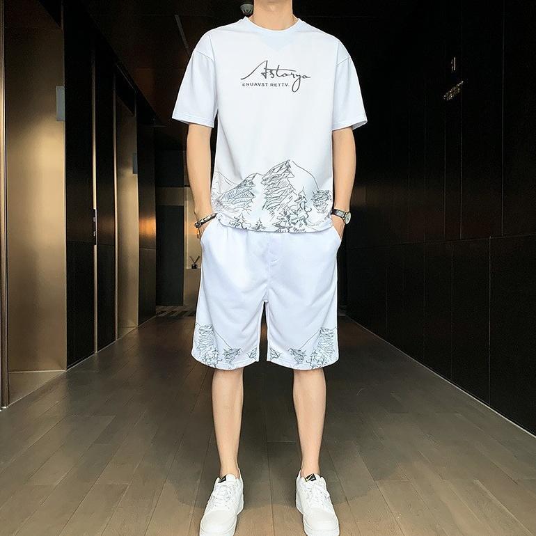 BESTPROMO baju 1 set pria one set pria Baju setelan pria korea kaos baju satu set pria outfit pria 1