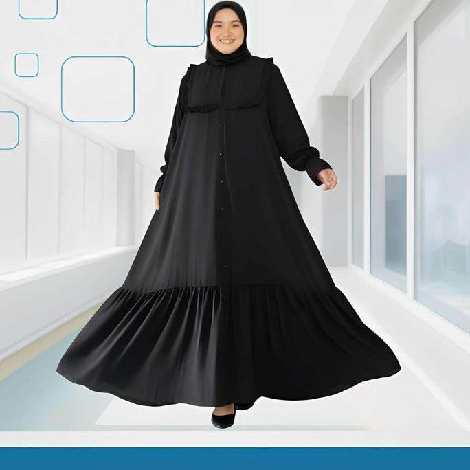 Garede - Gamis Jumbo Syari Terbaru Polos Premium Mewah Elegan Abaya Putih LD 110 120 130 140