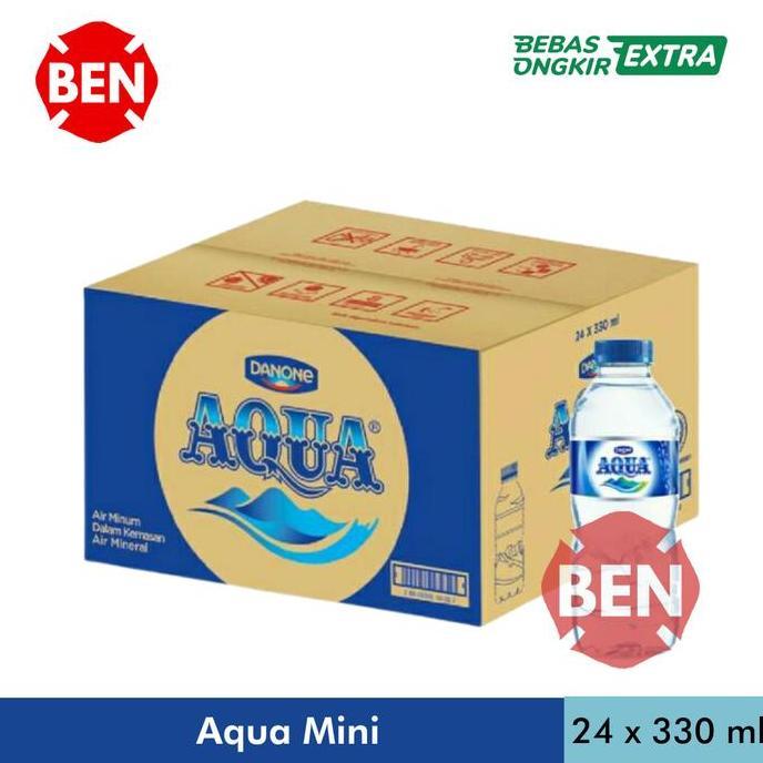 Fiksdone- Aqua Mini 330Ml 330 Ml 1 Dus 24 Botol Pcs - Air Mineral Kecil Murah