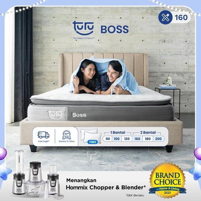 Kasur Pocket Spring Bed TURU BOSS ukuran 160x200 (Queen) FREE BANTAL