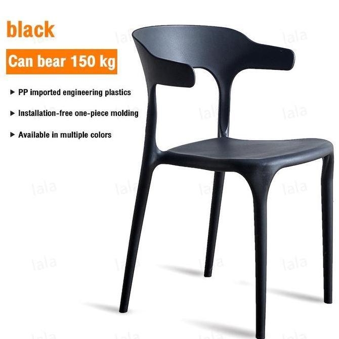 Moji Kursi Cafe Tanduk Minimalis Plastik Serbaguna Kursi Makan Kursi Kantor Kursi Belajar Kursi Tama