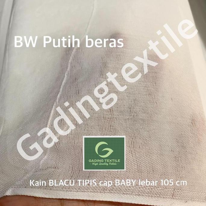 Kapanpun- ( Per 1 Roll ) Kain Belacu Tipis Blacu Cap Baby Warna Bw Putih Bersih Lebar 105 Cm Rollan 