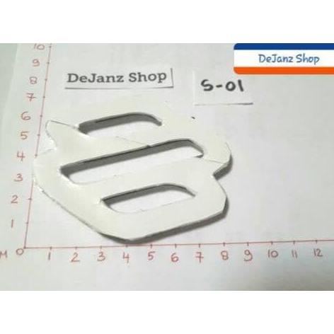 Bisaaja- Emblem - Tulisan - Sticker - Tempelan - Logo S . Suzuki Futura. Chrome