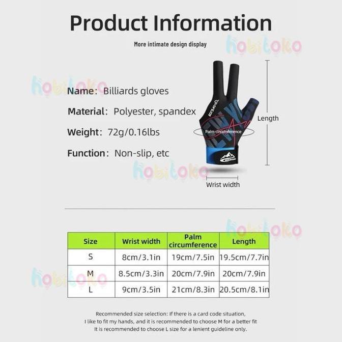 Coolblue- Sarung Tangan Billiard 2.0 Original Sarung Tangan Billiard Anti Slip, Unisex Glove Billiar