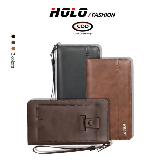 ditalenibh - holo dompet pria panjang kulit premium dompet lipat keren dompet hp  dompet kartu card 