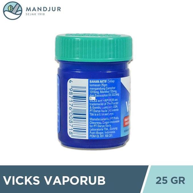 Medkit- Vicks Vaporub 25 Gr - Obat Oles Pereda Batuk Dan Pilek