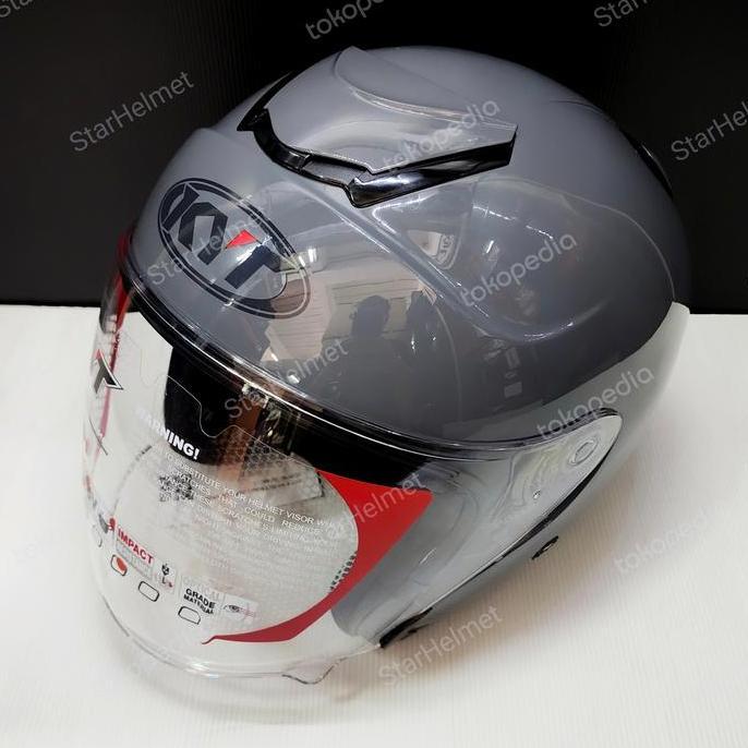 jane.mrasela - helm kyt kyoto r solid gorilla grey gloss abu-abu original new