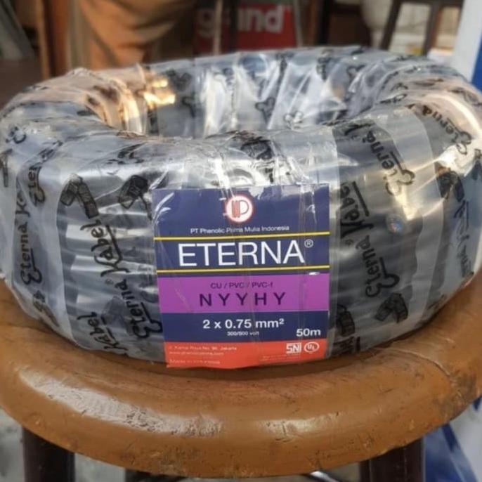 TERMURAH - Kabel Eterna NYYHY 2x0.75 50 Meter / Kabel Eterna 2x0.75 Serabut