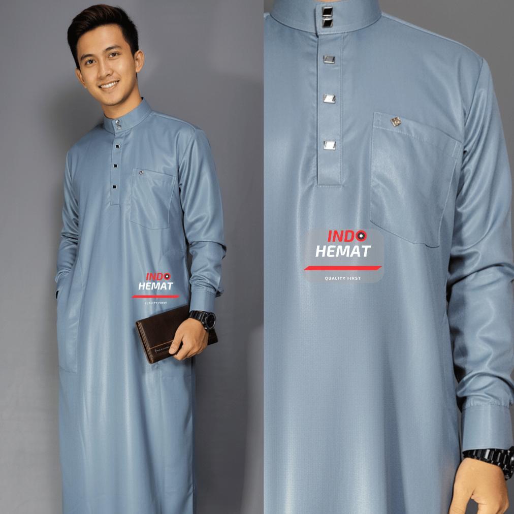 DISKON JUBAH GAMIS PRIA HARMAIN DENGAN MANSET DAN TANGAN PANJANG BAHAN PREMIUM