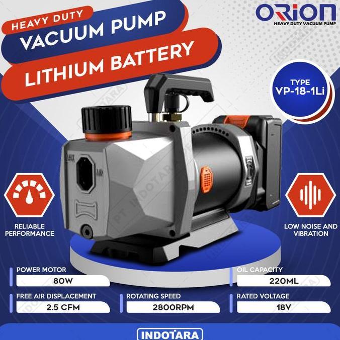 Cordless Vacuum Pump Mesin Pompa Vacuum Orion Lithium VP-18-1Li