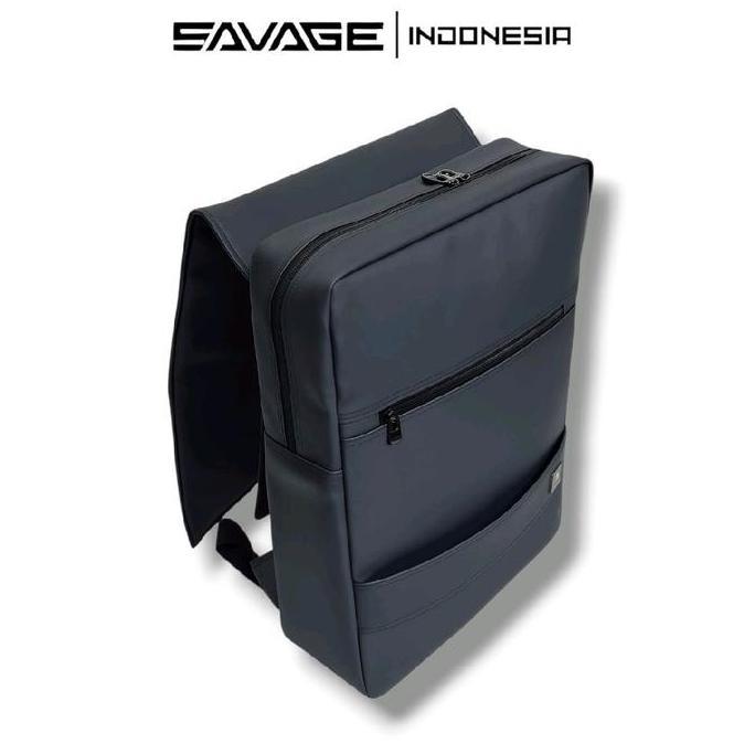 DV397 >> SAVAGE PHOENIX Ransel Backpack Laptop Super Slim Pria Wanita Sekolah Kerja Kuliah Hitam