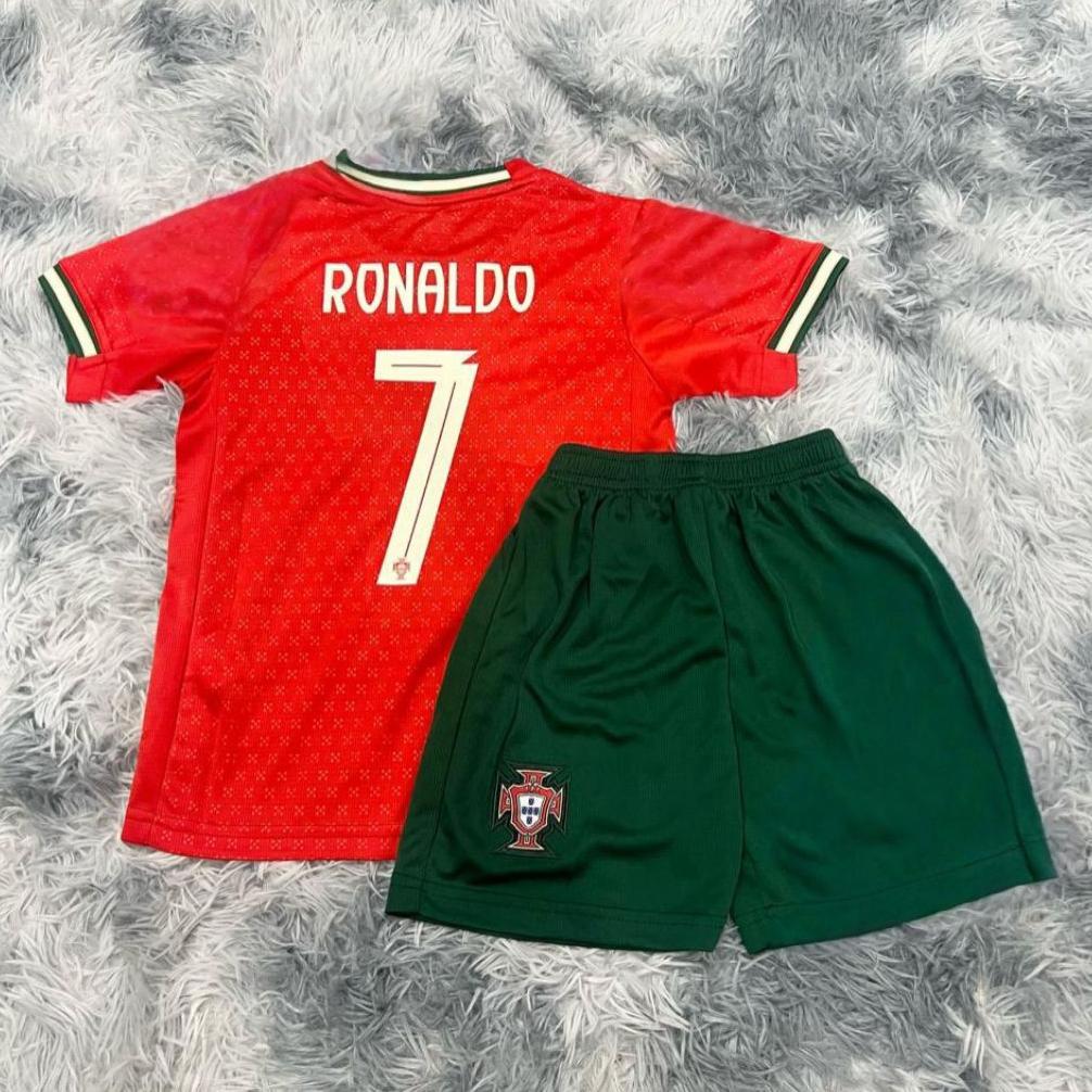 TERBARU JERSEY BAJU BOLA ANAK PORTUGAL HOME KIDS 2025 + RONALDO KEKINIAN