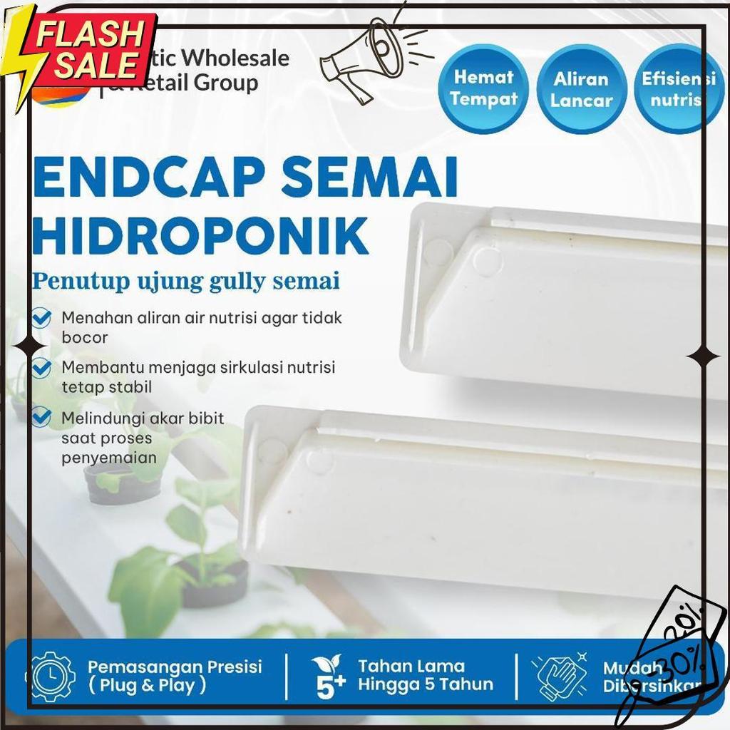 Endcap Gully Semai Trapesium - Tutup Talang Pembibitan Hidroponik Nft Dft - Penutup Talang Hidroponi