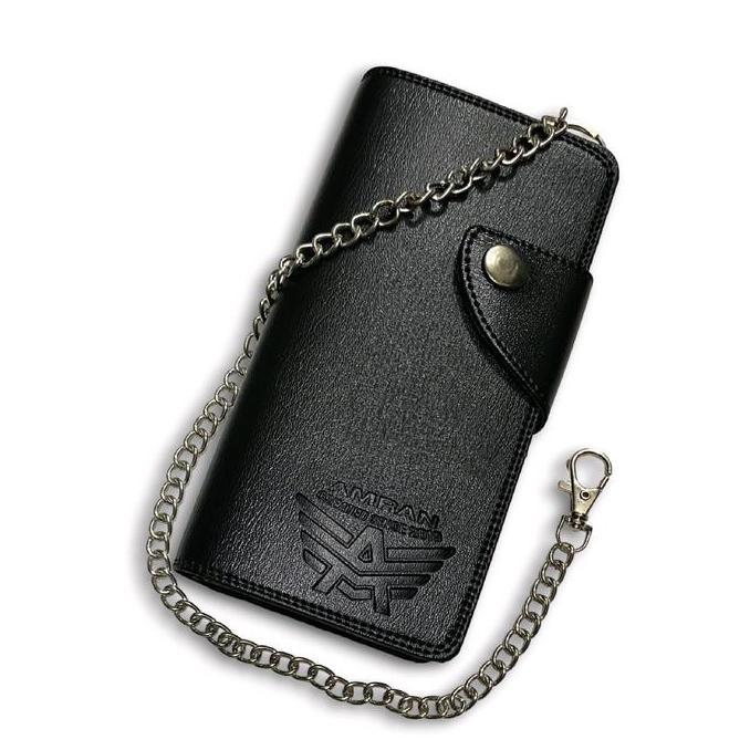 DF227 >> Dompet Pria Kancing Panjang Dompet Rantai Pria Kulit Sintetis