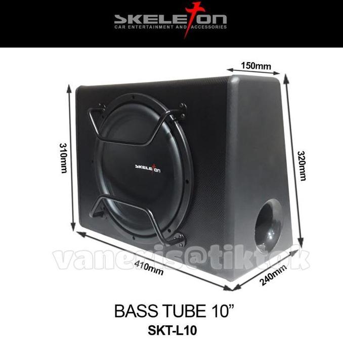 DAXSTORE Basstube Mobil 12 Volt Dengan Subwoofer 10" atau 12" Merk Skeleton Dengan Power Amplifier