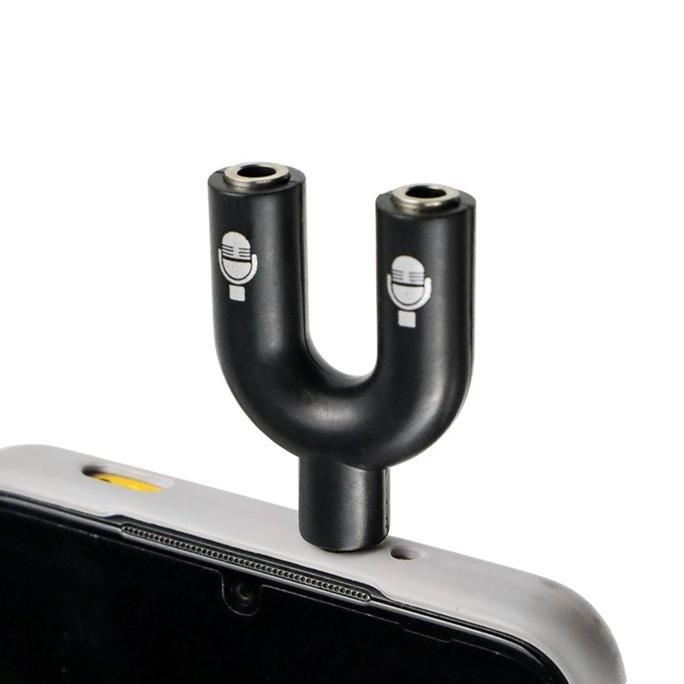 ZAWARY Splitter 2 Microphones Mic to Mic Audio Adapter Dua Dual Mikrofon