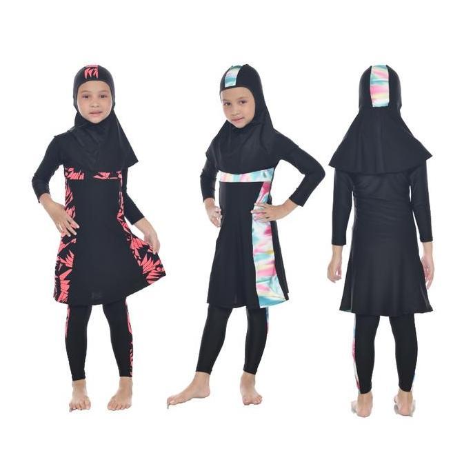 Baju renang muslim baju renang anak perempuan TK Usia 4-8 tahun baju renang muslim