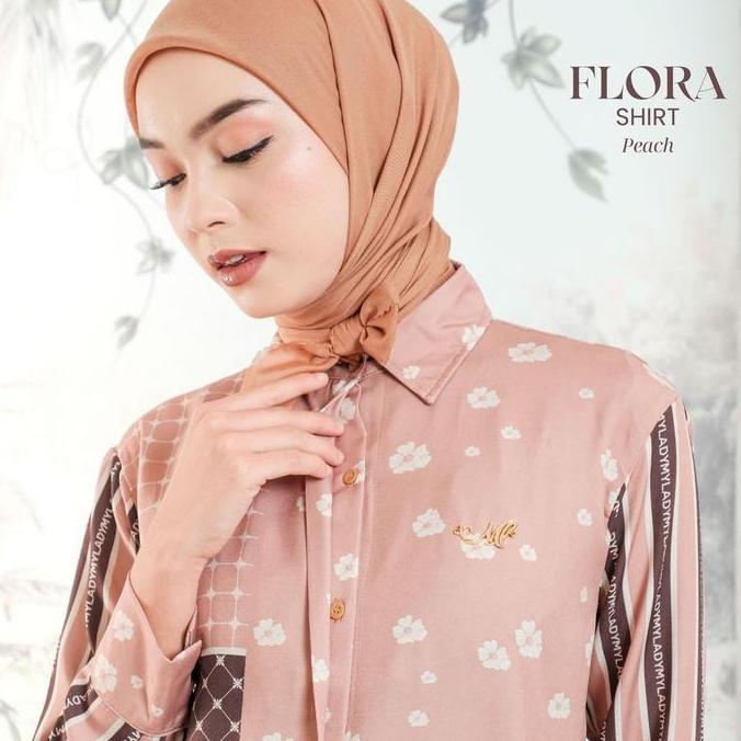 Mylady hijab flora shirt atasan wanita cantik Basic Maroon Muslim Nyaman Shakila Baju Dewasa