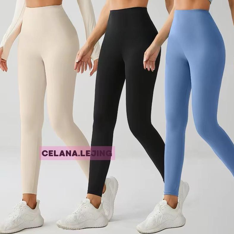 SUPER DEAL Leging Panjang Wanita Dewasa Berat Badan 35-90Kg - Celana Legging Polos Bahan Spandek Jer