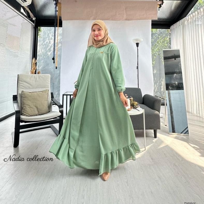 Unik Gamis Ceruty Outer Full Puring Ukuran Ld 100-120Cm