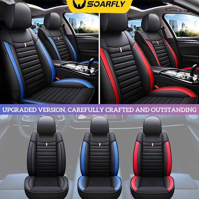 PILOPY Penawaran SuperSOARFLY Sarung Jok Mobil Universal Kulit 5pcs Satu Set Lengkap Pelindung Jok M