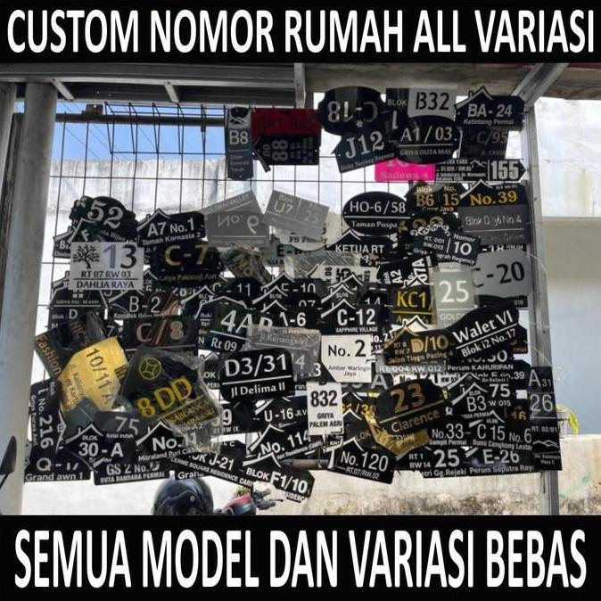Custom Nomor Rumah Acrylic Plat Stainless Semua Model dan Varian