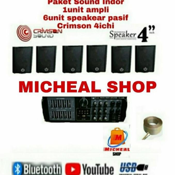Paket Sound Cafe / Sound Sistem Cafe 1Unit Ampli 6Unit Speakear 4Inchi Diskon