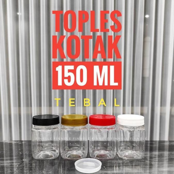Promo Isi 100 Pcs Toples Plastik Kotak 150 Ml / Toples Sambal Jar Bumbu Coklat Selai