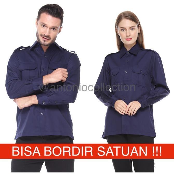 Baju PNS Biru Dongker Navy Lengan Panjang , Baju PDH Biru Dongker Navy , Baju ASN Biru Dongker Navy 